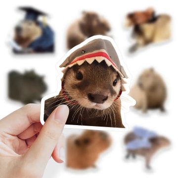 Capybara Cartoon Stickers - Cute PVC Waterproof Decals for Notebook & Fridge