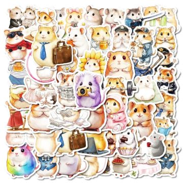 Kawaii Hamster PVC Stickers - Aesthetic DIY Scrapbooking Supplies for Children