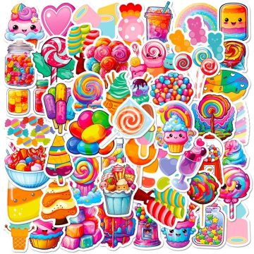 Cute Rainbow Candy PVC Sticker Pack - Colorful Aesthetic Korean Stationery Scrapbooking Decoration
