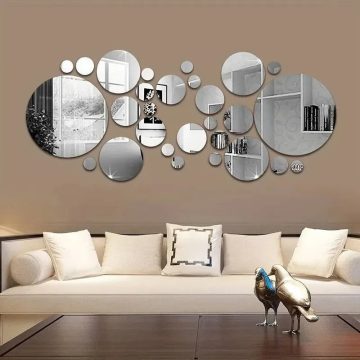 3D Acrylic Mirror Wall Stickers for Bedroom, Bathroom, TV Background Decor