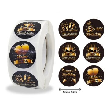 Happy Birthday Cake Balloon Stickers for Party and Gift Decor