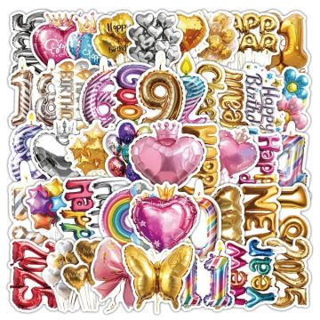 3D Balloon Graffiti Stickers for Helmet and Wall Decoration