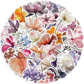 Blooming Flower Aesthetic Stickers for Notebook Bike