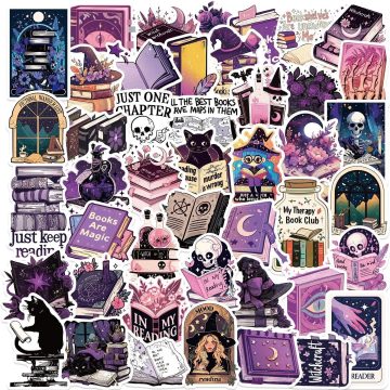 Purple Gothic Bookish Stickers for Kindle iPad