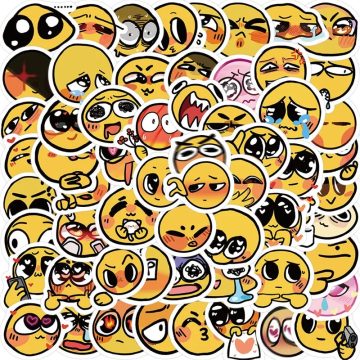 Mood Yellow Aesthetic Stickers - Korean PVC School Supplies for Scrapbooking