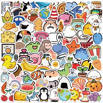Cute Mini Food and Animal Stickers for DIY and Gifts