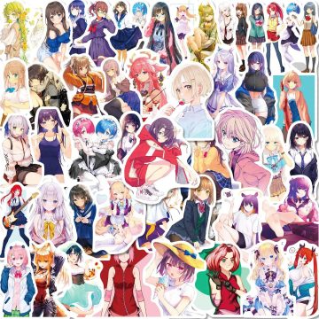 Anime Girl Graffiti Stickers Cute Decorative Decals for DIY Wall Decor