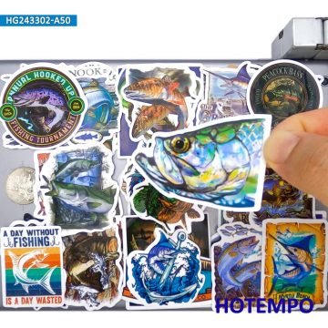 Funny Sea Fishing Stickers for Outdoor Travel and Gear