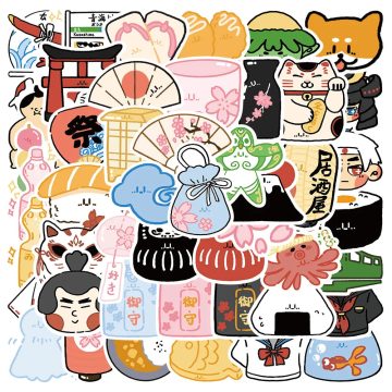 Cute Anime Fortune Cat Stickers for DIY Scrapbook, Laptop, Motorcycle, Decal, Graffiti