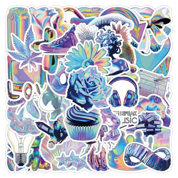 VSCO Holographic Stickers - Cute Laser Cartoon Decals