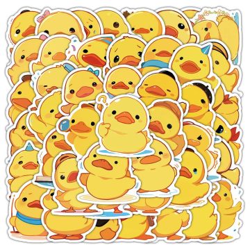 Cute Yellow Duck Animal Sticker - Cartoon Meme Graffiti Decal for Phone Laptop Luggage
