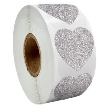 Diamond Frosted Heart Shape Stickers Package Wedding Decoration Thank You Stationery