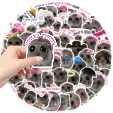 Kawaii Hamster Stickers - Cute Animal Meme Decals for Phone & Skateboard