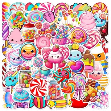 Candy Sweets Cartoon Stickers - Christmas Party Decals for Bike Laptop