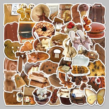 Brown Graffiti Cartoon Stickers for Wall and DIY Projects