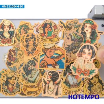 Sailor Tattoo Girl Stickers in Retro Art Style
