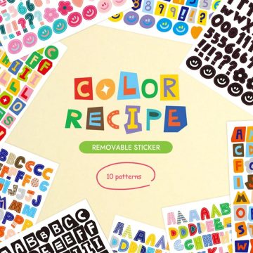 Alphabet and Number Stickers Colorful Water-Resistant Decals for DIY Scrapbooking