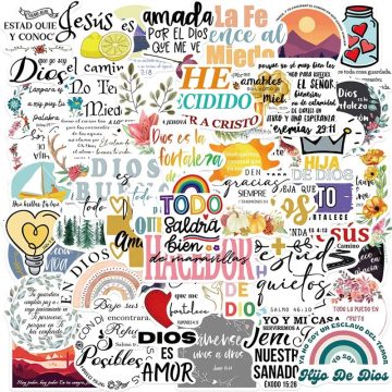 Cute Spanish Bible PVC Sticker Pack - Aesthetic Korean Stationery Scrapbooking Decoration