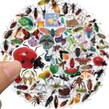 Colorful Cartoon Insects Butterfly Spider Kids Stickers