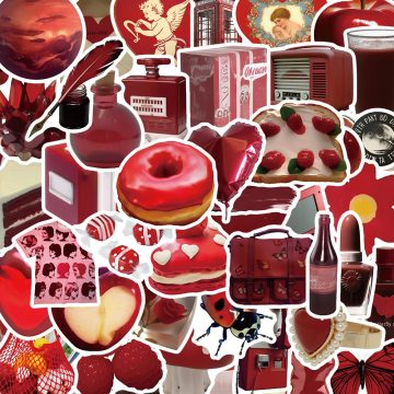 Red Cartoon Stickers - Cute INS Style Aesthetic Decals for Fridge Motorcycle
