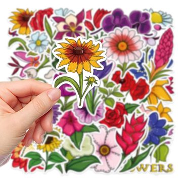 Pretty Flower Stickers - DIY Travel & Bike Sticker Set