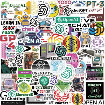 ChatGPT Programmer Stickers - Cartoon Waterproof Decals for Laptop & Bike
