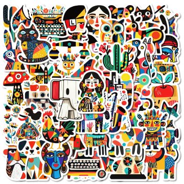 Cartoon Abstract Graffiti Stickers for Wall and DIY Decoration