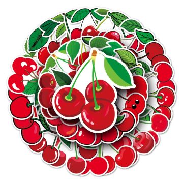 Fruit Cherry Craft Stickers for Notebook Guitar Mobile Cup