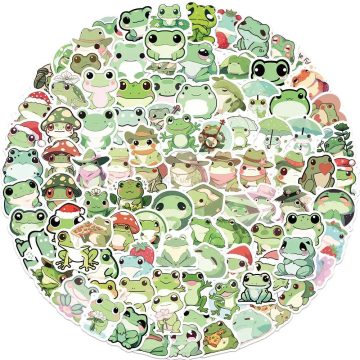 Frog Stickers for DIY Scrapbooks and Kids' Water Bottles