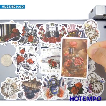 Victorian Steampunk Rose Stickers for Scrapbooks and Laptops