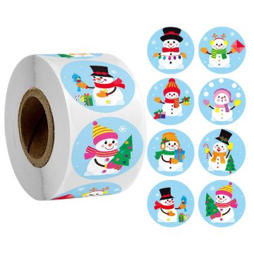 Snowman Christmas Gift Stickers with Thank You Labels