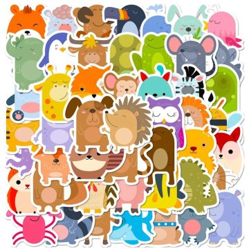 Kawaii Round Animal PVC Stickers - Korean School Supplies for Kids Decoration
