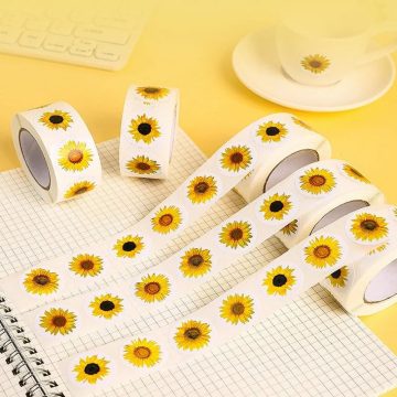 Sunflower Stickers for Homemade Packaging and Photocard Decor