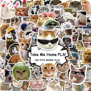 Cute Cat Stickers for Laptop, Scrapbooking, Luggage, Skateboard