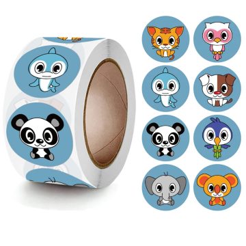Round Cartoon Animal Reward Stickers for Kids - Teacher Supplies Encouragement Labels