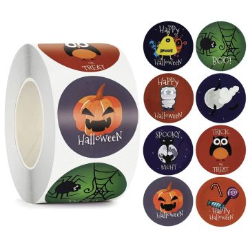 Pumpkin Face Ghost Stickers for DIY Gift Packaging & Party Decor