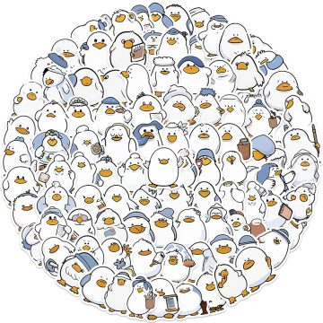 Waterproof Duck Cartoon Stickers for Tech and Skateboards