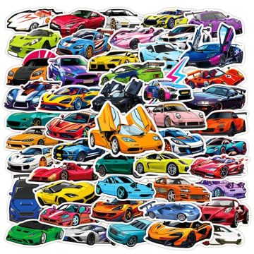 Super Car PVC Stickers - Aesthetic Korean Stationery for Scrapbooking School Decor