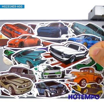 Car Style Cartoon Stickers for Kids' Scrapbooking Projects