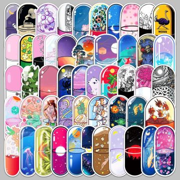 Capsule Graffiti Cartoon Stickers for Wall and DIY Decor