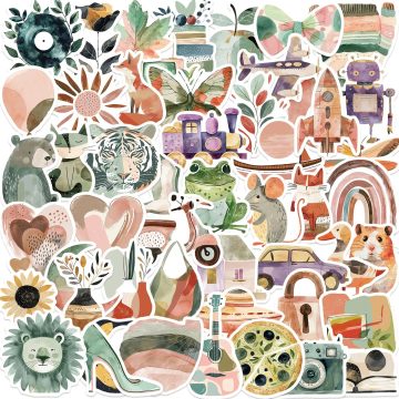Boho Art Aesthetic Stickers for Kids and Scrapbook Decoration