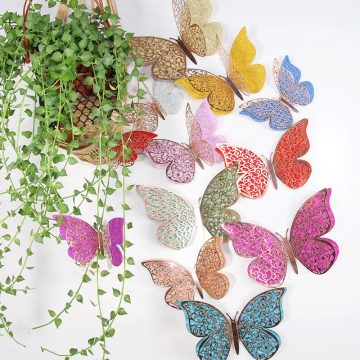 Double Layer 3D Butterfly Wall Stickers for Home Decoration
