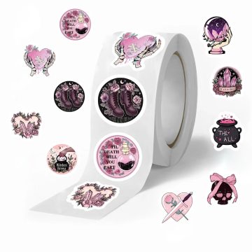 Pink Gothic Reward Stickers for Kids and School Supplies
