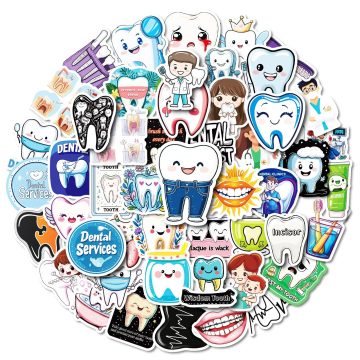 Teeth Care Protect Tooth Waterproof Stickers Scrapbook Skateboard Laptop