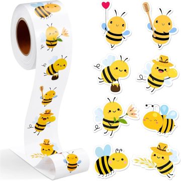 Waterproof Cartoon Bee Stickers - Self-Adhesive Mobile Sealing Decals