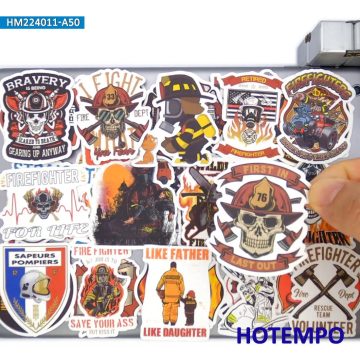 Firefighter Theme Stickers for Laptops and Helmets