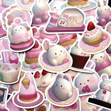 Pink Rabbit Anime Stickers Kawaii Graffiti Decals for Luggage and DIY