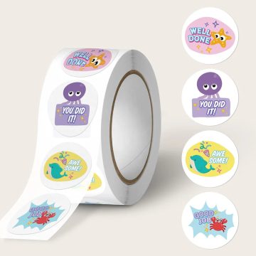 Cartoon Animal Reward Thank You Stickers - DIY Gift Sealing Stationery