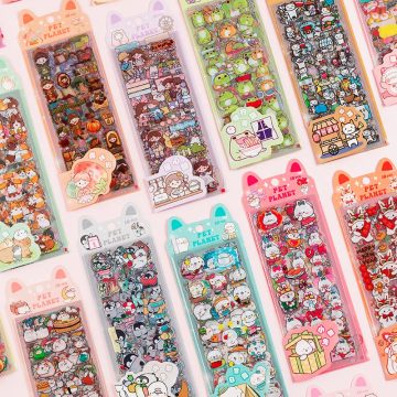 Kawaii Stationery Stickers Cartoon Scrapbooking Pack for Kids and Journals