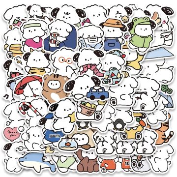 Cute Cartoon Puppy Dog Stickers for Laptop, Water Bottle, Luggage, Notebook, Waterproof Graffiti Vinyl Decals